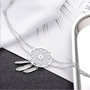 Silver tone Native American dream catcher bracelet